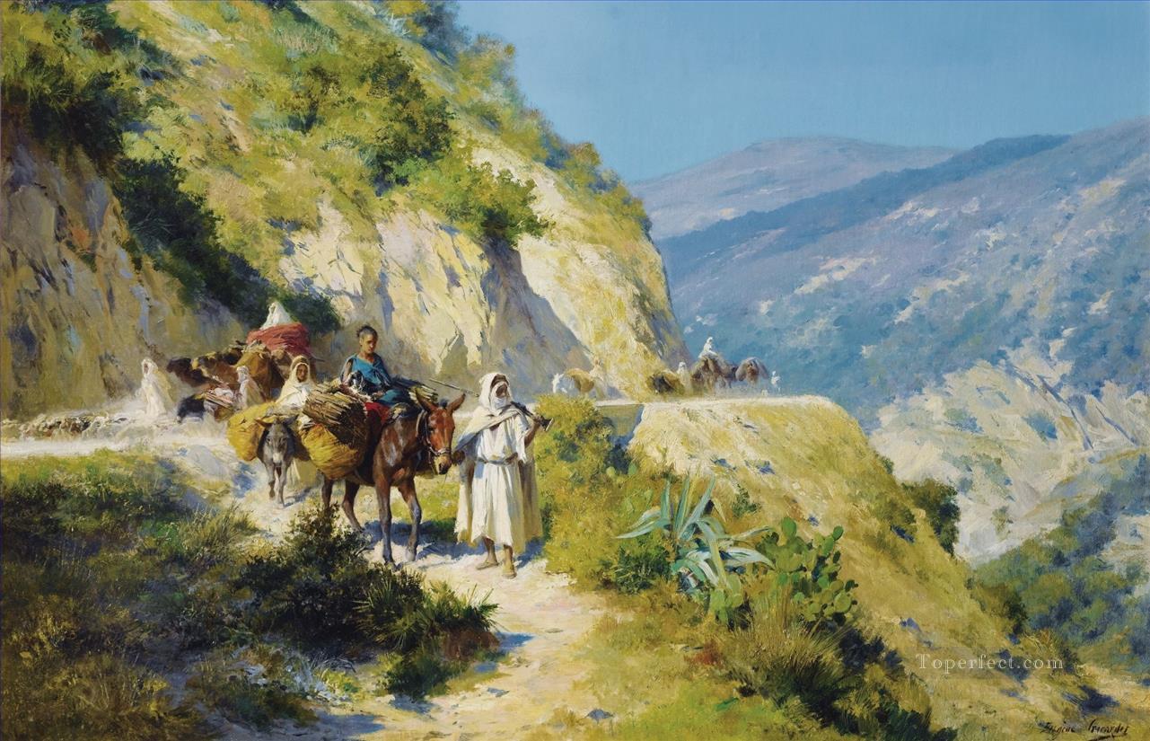 Arabs in migration Eugene Girardet Araber Oil Paintings